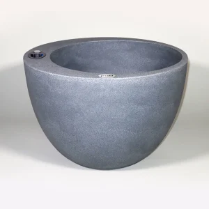 selbstbewässernder Pflanzkübel mit Wasserreservoir heller podd Serie Promnitz in der Farbe Zink