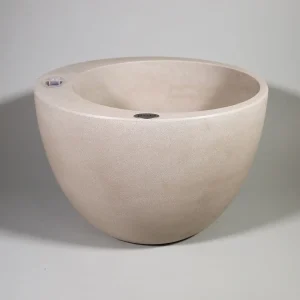 selbstbewässernder Pflanzkübel mit Wasserreservoir heller podd Serie Röder in der Farbe Camel