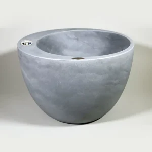 selbstbewässernder Pflanzkübel mit Wasserreservoir heller podd Serie Röder in der Farbe Zink