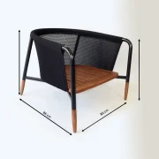 heller Sessel - 2er Sessel-Set Wachwitz mit Bemaßung