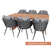 heller Möbel-Set Briesnitz 5 bestehend aus 6 Stühlen Cotta und einem Esstisch aus Akazienholz