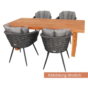 heller Möbel-Set Briesnitz 4 bestehend aus 4 Stühlen Cotta und einem Esstisch aus Akazienholz
