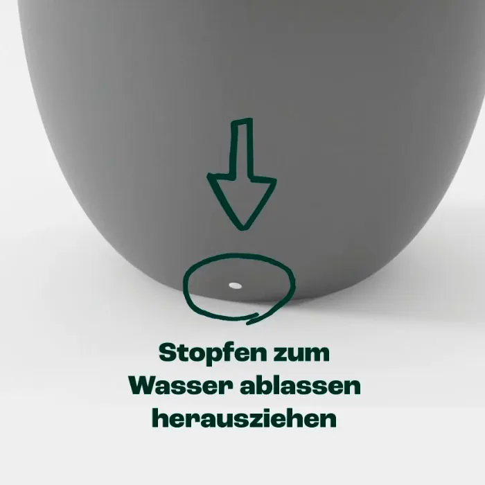 Pflanz- und Pflegeanleitung für heller podd, dem selbstbewässernden Pflanzkübel mit Wasserreservoir - Überwintern draußen