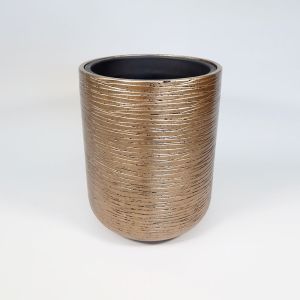 heller Vase HLO-016B/12DB - edle handlackierte Vase in der Farbe Gold aus Polyuresin mit einer Höhe von 46 Zentimetern und Durchmesser 38 Zentimetern