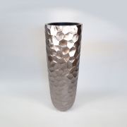 heller Vase HLO-026A/13DB - edle handlackierte Vase in der Farbe Silber aus Polyuresin mit einer Höhe von 120 Zentimetern und Durchmesser 41 Zentimetern.