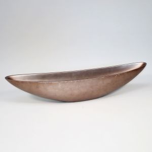 heller Vase MOB-121A/6DB - edles handlackiertes Pflanzgefäß in der Farbe Silber aus Polyuresin mit einer Höhe von 20 Zentimetern und Länge von 90 sowie Breite von 18 Zentimetern