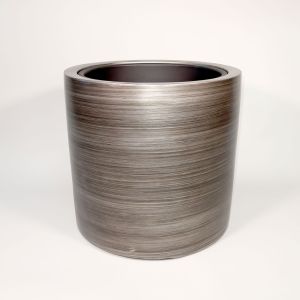 heller Vase MOB-132A/13 - edle handlackierte Vase in der Farbe Silber/Grau aus Polyuresin mit einer Höhe von 51 Zentimetern und Durchmesser 53 Zentimetern