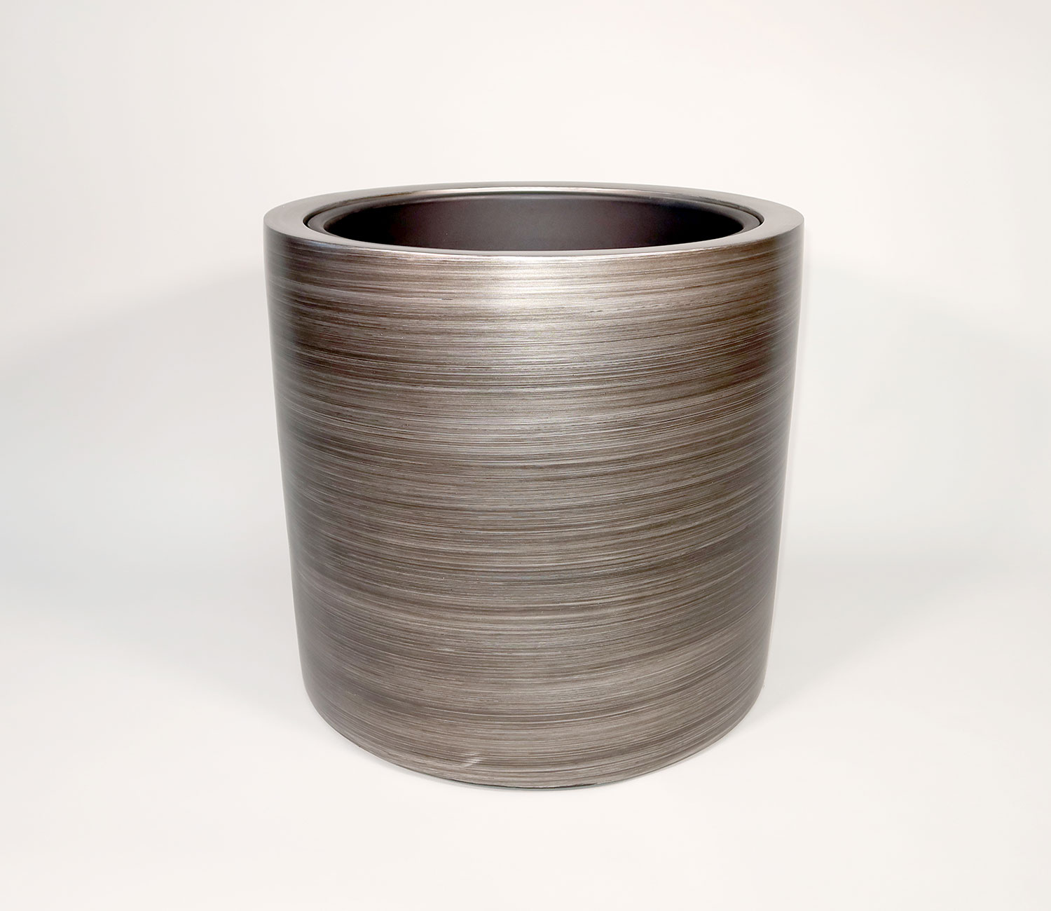 heller Vase MOB-132A/13 - edle handlackierte Vase in der Farbe Silber/Grau aus Polyuresin mit einer Höhe von 51 Zentimetern und Durchmesser 53 Zentimetern