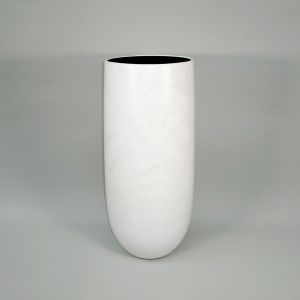 heller Vase-PMT-059/2 - edle handlackierte Vase in der Farbe Weiß aus Polyuresin mit einer Höhe von 100 Zentimetern und Durchmesser 46 Zentimetern