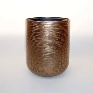 Vase HLO-016A/12DB - edle handlackierte Vase in der Farbe Gold aus Polyuresin mit einer Höhe von 56 Zentimetern und Durchmesser 48 Zentimetern