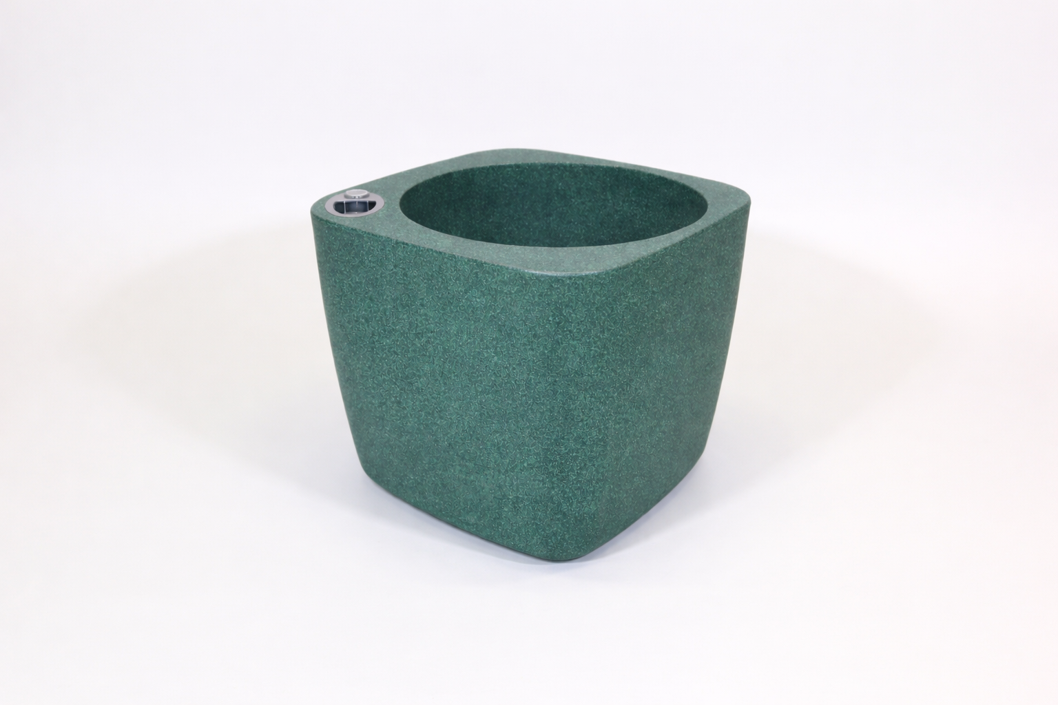 Selbstbewässerndes Pflanzgefäß „podd LOCKWITZ“ in der Farbe Olivgrün Naturstein