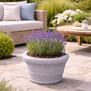 Selbstbewässerndes Pflanzgefäß “podd WEIßERITZ” in der Farbe Zink